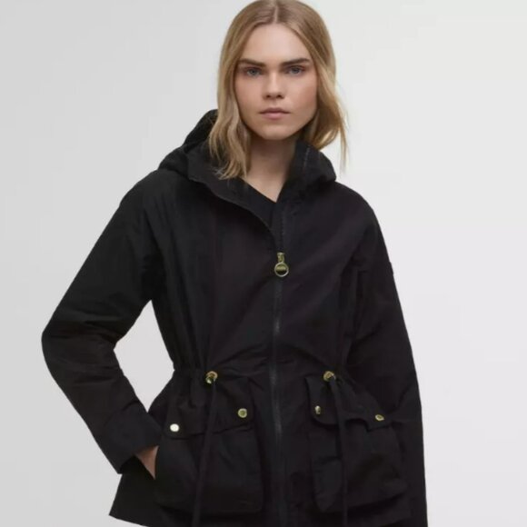 Barbour International Piper showerproof jacket in black MSRP$350 British Chic